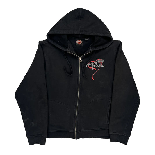 Blue Ridge Harley Davidson Hoodie - Medium Black Cotton Blend