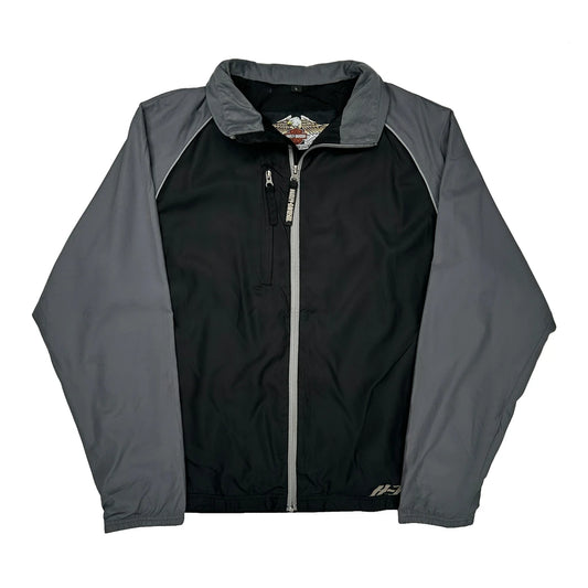 Vintage An American Legend Harley Davidson Windbreaker - Large Black Polyester