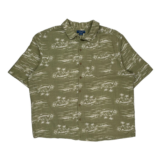 Puritan Hawaiian Shirt - 2XL Green Viscose