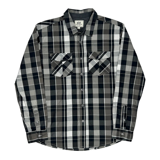 Ecko Unltd Checked Flannel Shirt - Large Black Cotton