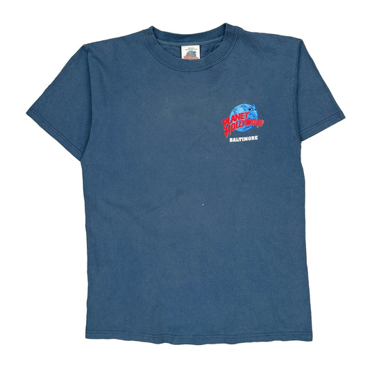 Baltimore Planet Hollywood Graphic T-Shirt - Medium Blue Cotton