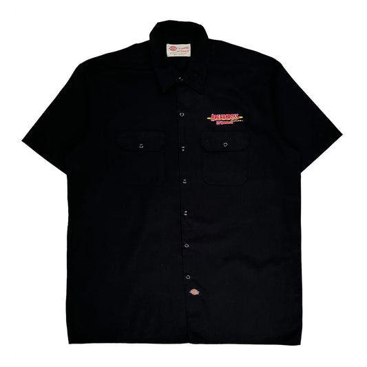 Vintage Dickies Short Sleeve Shirt - XL Black Polyester Blend