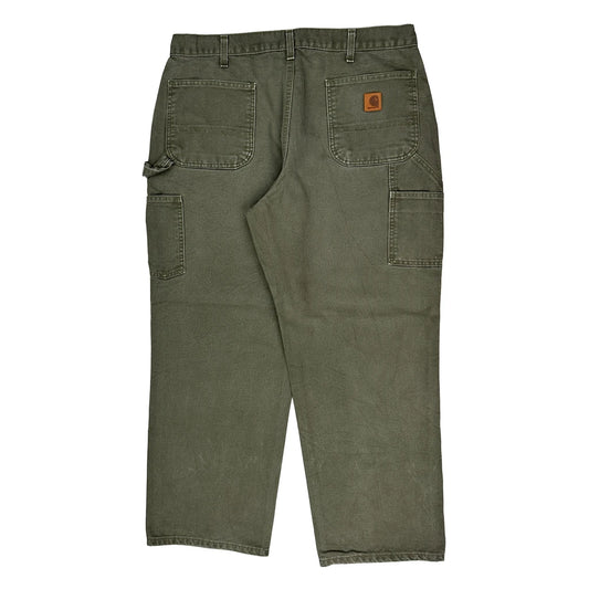 Carhartt Carpenter Trousers - 36W 29L Green Cotton