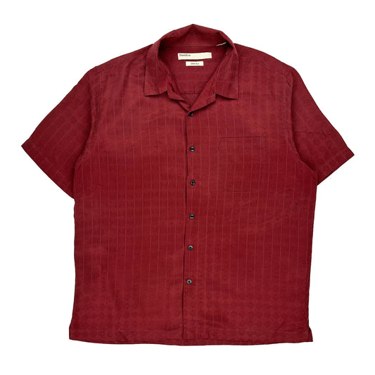 Perry Ellis Short Sleeve Shirt - Medium Red Silk