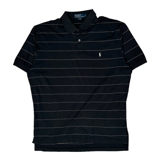 Polo By Ralph Lauren Striped Polo Shirt - Large Black Cotton