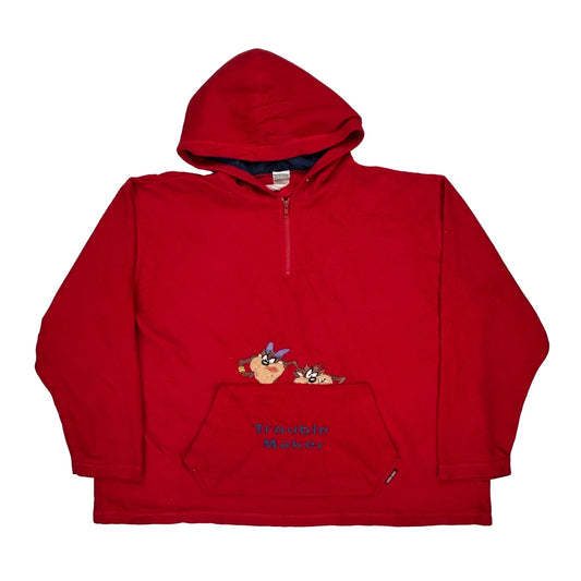 Looney Tunes Hoodie - 3XL Red Cotton
