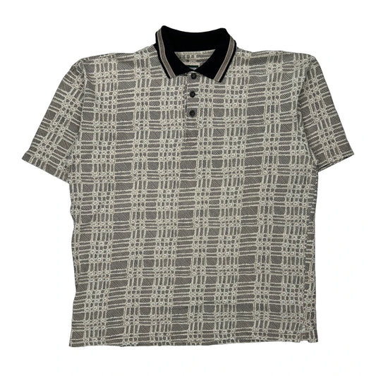 Northern Elements Checked Polo Shirt - Large Grey Cotton
