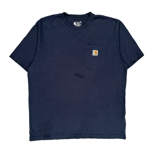 Carhartt T-Shirt - Large Navy Cotton