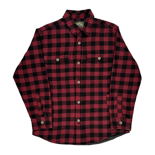 St. Johns Bay Checked Overshirt - Large Black Cotton