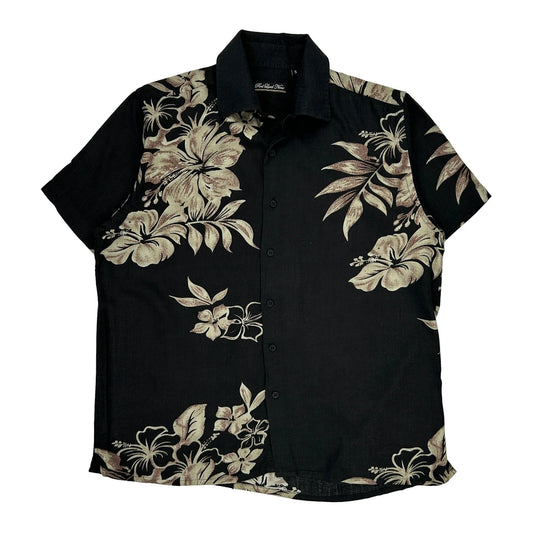 Red Level Nine Hawaiian Shirt - Small Black Cotton