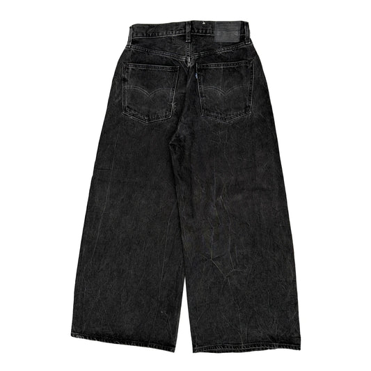 Levis Wide Leg Jeans - 28W UK 8 Black Cotton