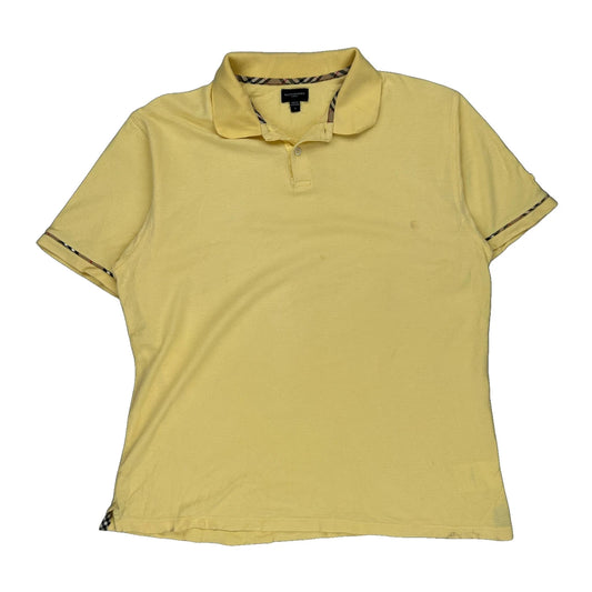 Burberry Polo Shirt - Large Yellow Cotton