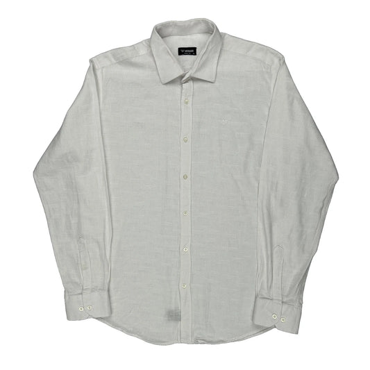 Armani Slim Fit Shirt - XL White Linen
