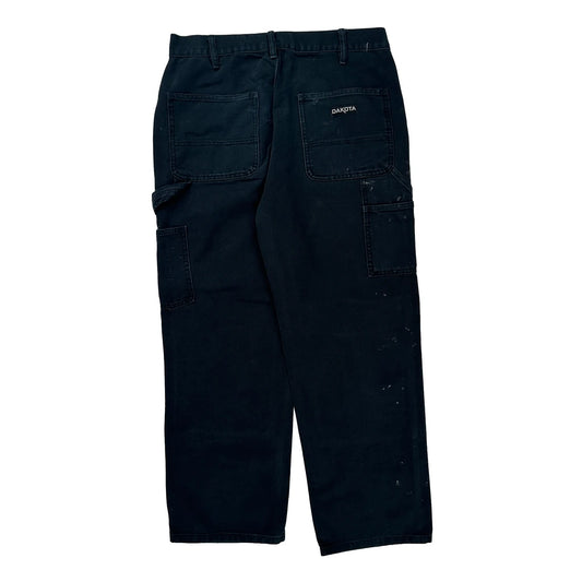 Dakota Grizzly Double Knee Carpenter Trousers - 31W 30L Black Cotton