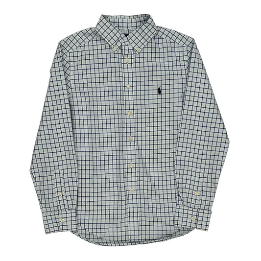 Age 10-12 Ralph Lauren Checked Shirt - Medium Blue Cotton