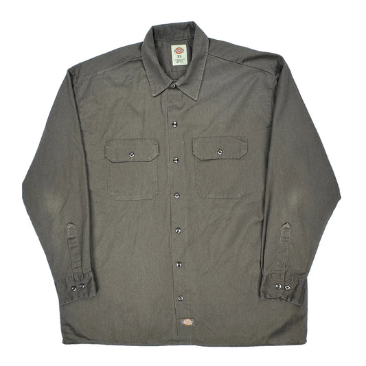 Dickies Shirt - XL Grey Polyester Blend