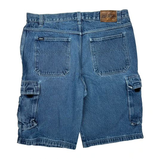 Wrangler Cargo Denim Shorts - 38W 10L Blue Cotton