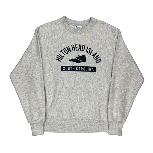 Reverse Weave Hilton Head Island Champion Sweatshirt - Large Grey Cotton Blend
