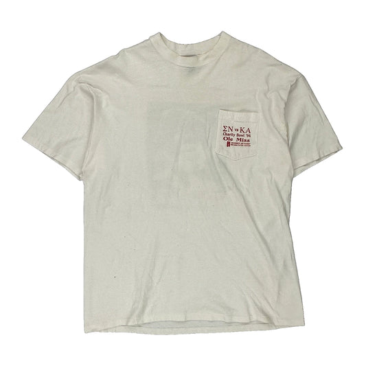 Charity Bowl Hanes Single Stitch T-Shirt - XL White Cotton