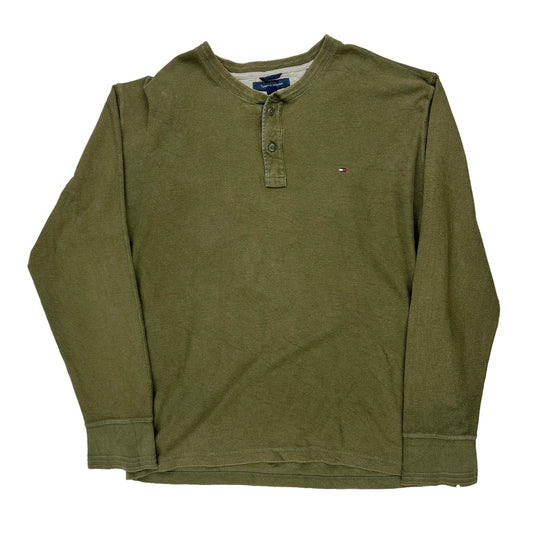 Tommy Hilfiger Long Sleeve T-Shirt - 2XL Green Cotton