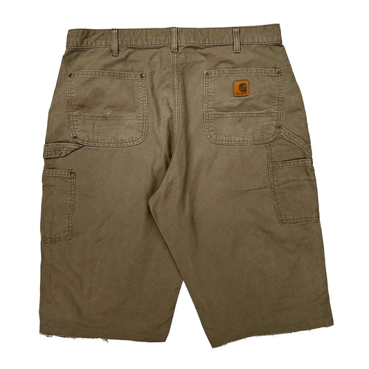 Carhartt Double Knee Carpenter Shorts - 36W 12L Brown Cotton