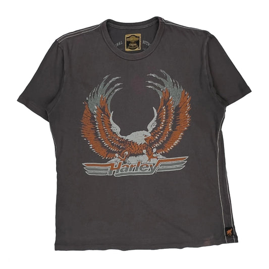 Limited Edition Harley Davidson Graphic T-Shirt - Medium Grey Cotton