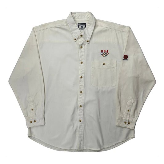 USA Olympics Lee Denim Shirt - XL White Cotton
