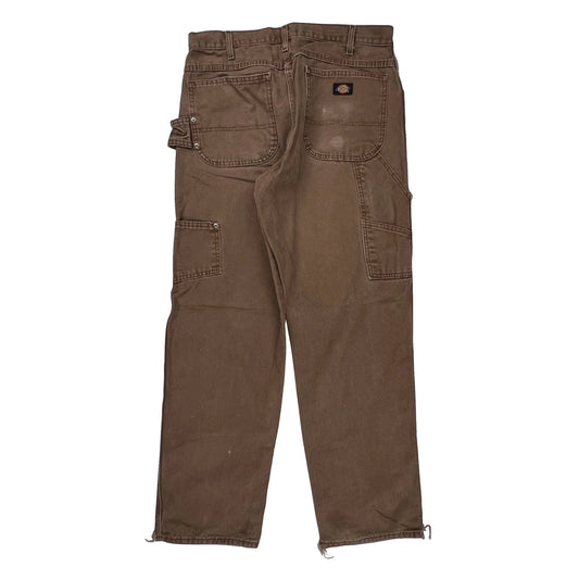 Dickies Carpenter Trousers - 34W 31L Brown Cotton