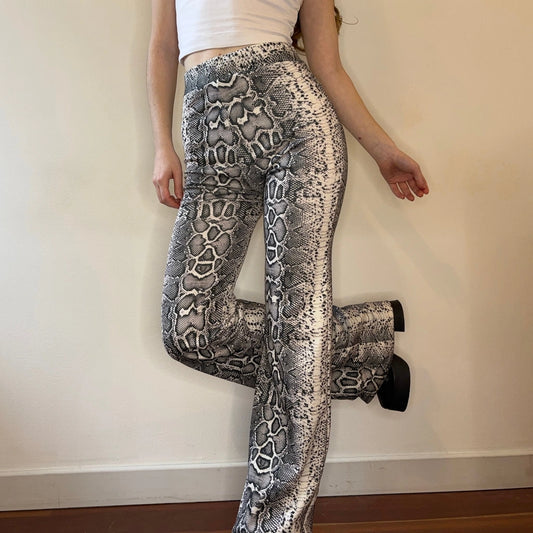 Vintage grey Animal Print Unbranded Trousers - womens 24" waist