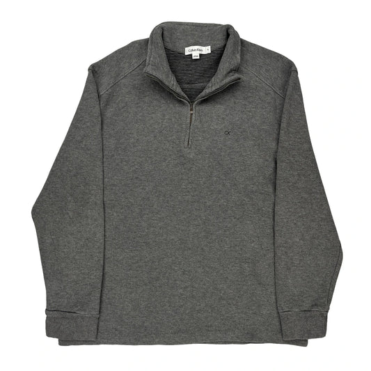 Calvin Klein 1/4 Zip - Large Grey Cotton