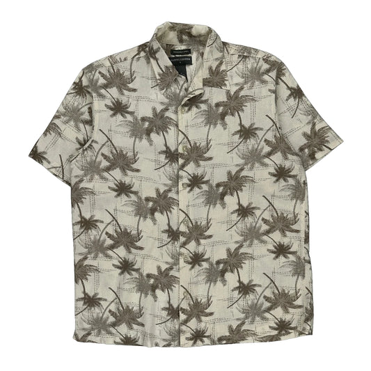 Saddlebred Hawaiian Shirt - Medium Beige Linen Blend