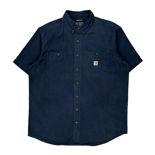 Rugged Flex Carhartt Short Sleeve Shirt - XL Blue Cotton