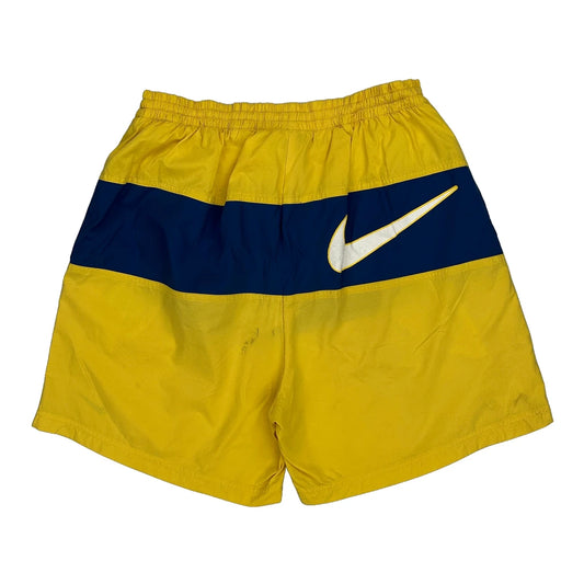 Swoosh Nike Striped Sport Shorts - Largew 5L Blue Nylon