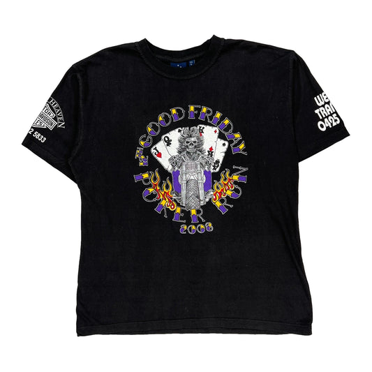 Good Friday Poker Run 2008 Winning Spirit Graphic T-Shirt - Large Black Cotton