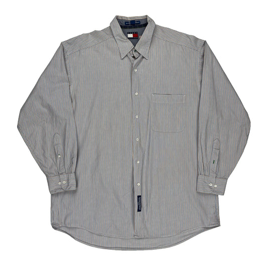 Tommy Hilfiger Striped Shirt - Large Blue Cotton