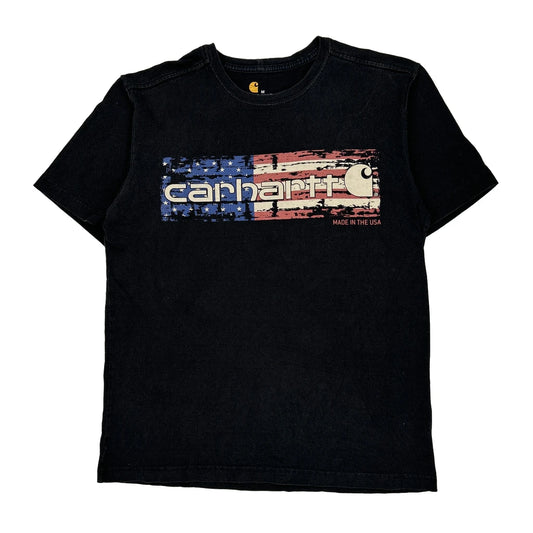 American Flag Carhartt Graphic T-Shirt - Medium Black Cotton