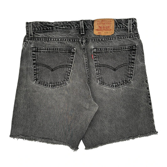 Levis Denim Shorts - 33W 10L Grey Denim