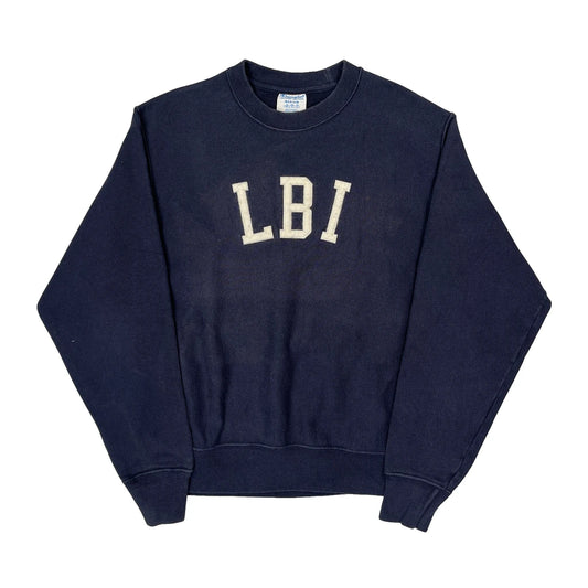 Reverse Weave Lbi Champion College Sweatshirt - Medium Navy Cotton