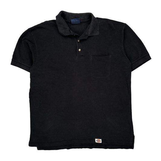 Dickies Polo Shirt - Large Black Cotton