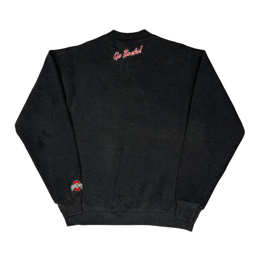 Made In USA B. Wear College Sweatshirt - Medium Black Cotton Blend