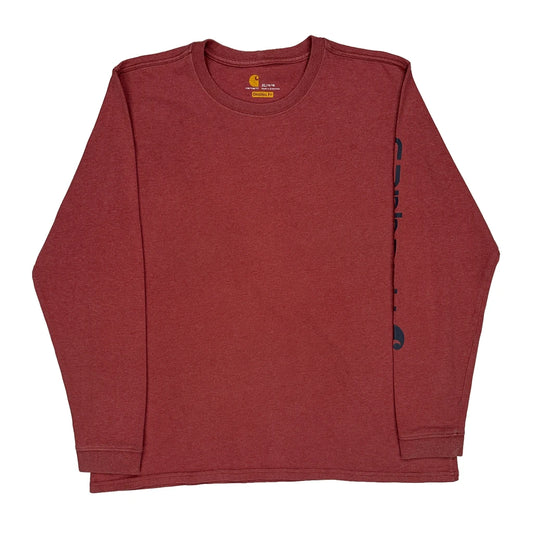 Carhartt Long Sleeve T-Shirt - XL Red Cotton