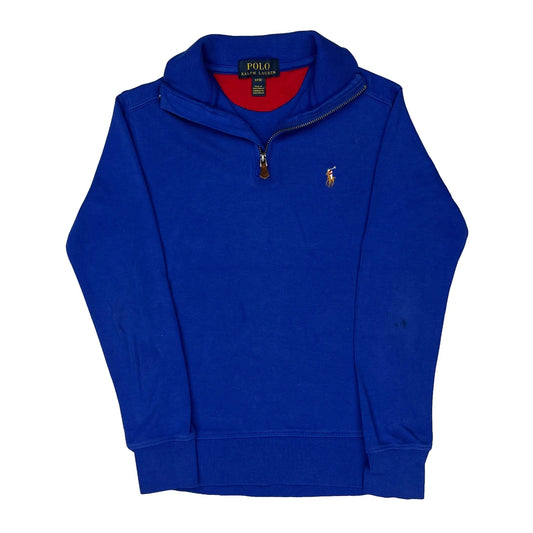 Age 8 Polo By Ralph Lauren 1/4 Zip - Small Blue Cotton