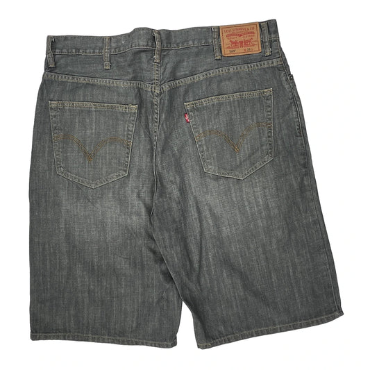 Levis Denim Shorts - 38W 10L Grey Cotton