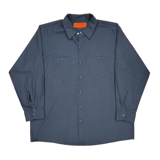 Dickies Shirt - XL Blue Polyester Blend