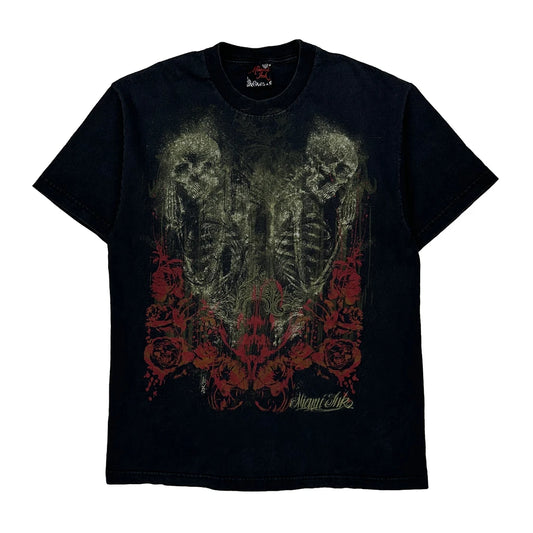 Miami Ink Graphic T-Shirt - Large Black Cotton