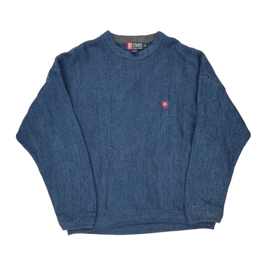 Chaps Ralph Lauren Oversized Jumper - Large Blue Cotton