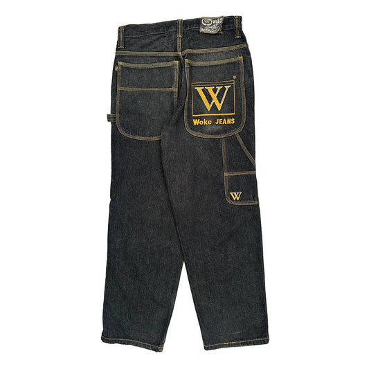 Extra Denim Shein Double Knee Carpenter Jeans - 32W 31L Dark Wash Denim