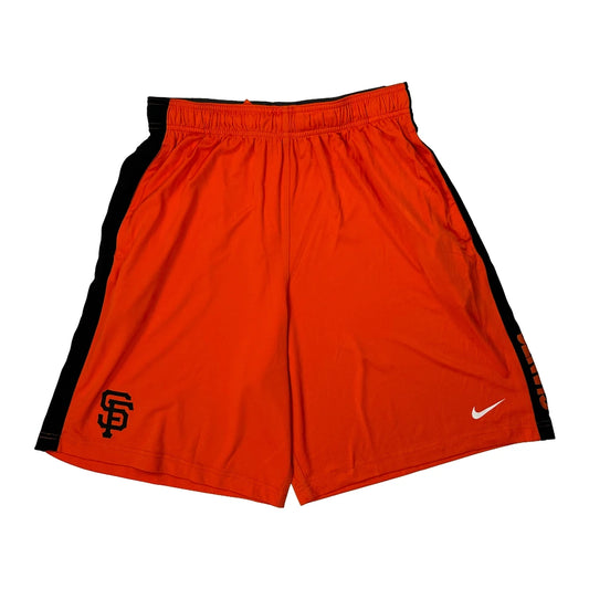 Vintage San Francisco Giants Nike Mlb Sport Shorts - Large Orange Polyester