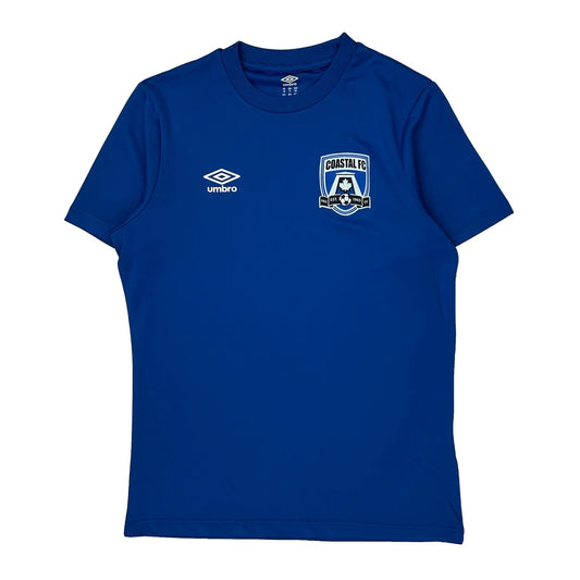 Vintage Youth Umbro Coastal Fc Football Shirt - Large Blue Polyester