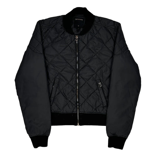 True Religion Bomber Jacket - Small Black Nylon